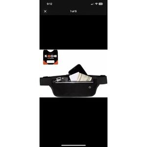 KEGE FITNESS Running Belt Pouch Reflective Carbon Black‎ One Size Fits Most